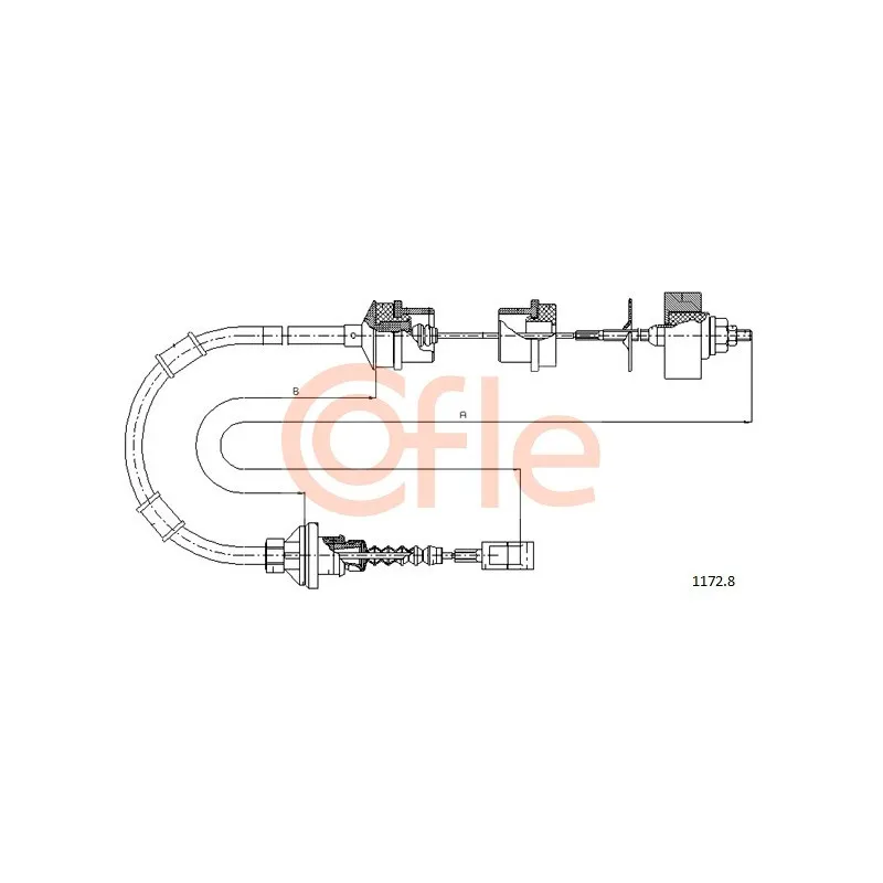 Tirette à câble, commande d'embrayage COFLE 1172.8