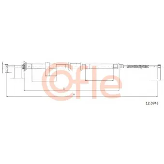 Tirette à câble, frein de stationnement COFLE 12.0743