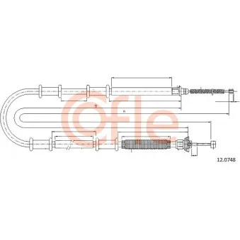 Tirette à câble, frein de stationnement COFLE 12.0748