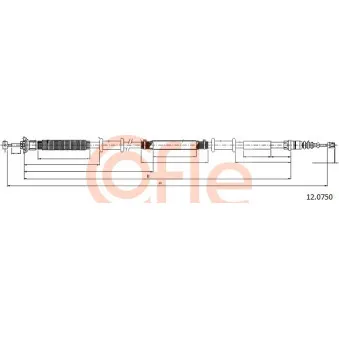 Tirette à câble, frein de stationnement COFLE 12.0750