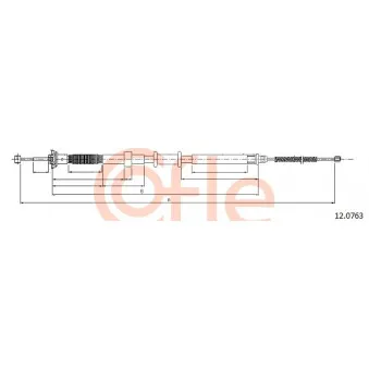 Tirette à câble, frein de stationnement COFLE 12.0763
