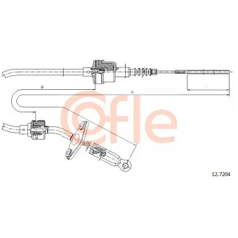 Tirette à câble, commande d'embrayage COFLE 12.7204