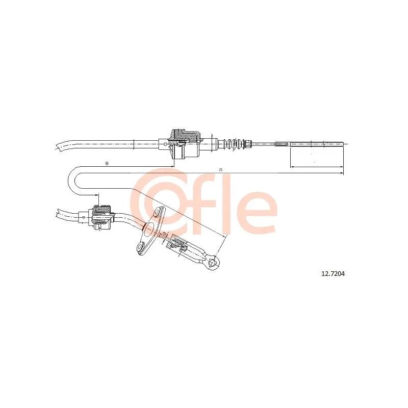 Tirette à câble, commande d'embrayage COFLE 12.7204