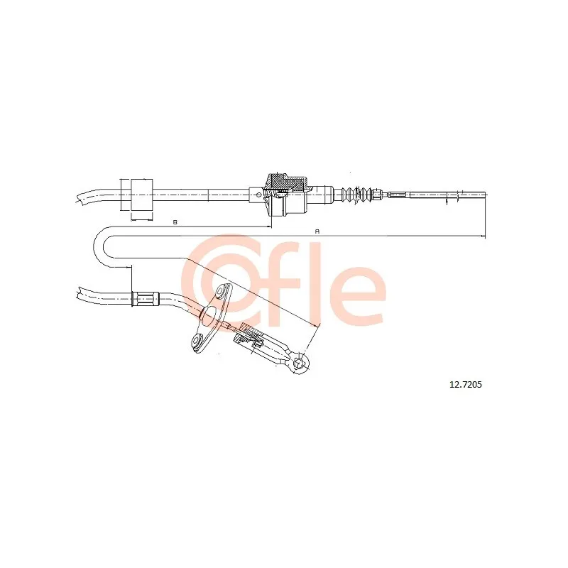 Tirette à câble, commande d'embrayage COFLE 12.7205