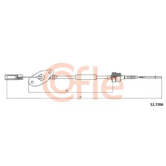 Tirette à câble, commande d'embrayage COFLE 12.7206