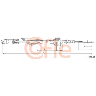Tirette à câble, commande d'embrayage COFLE 1252.32