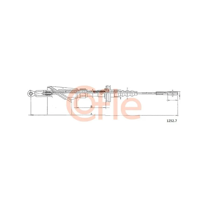 Tirette à câble, commande d'embrayage COFLE 1252.7