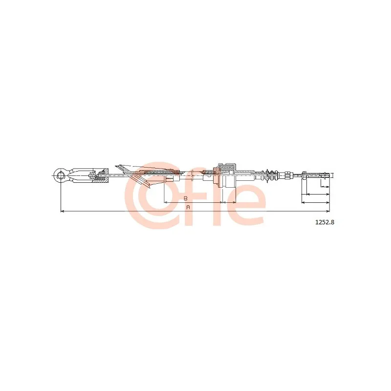 Tirette à câble, commande d'embrayage COFLE 1252.8
