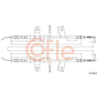 Tirette à câble, frein de stationnement COFLE 17.3513