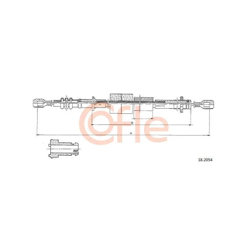 Tirette à câble, commande d'embrayage COFLE 18.2054