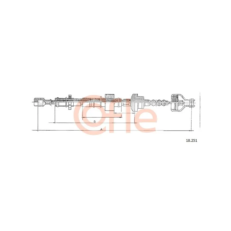 Tirette à câble, commande d'embrayage COFLE 18.251