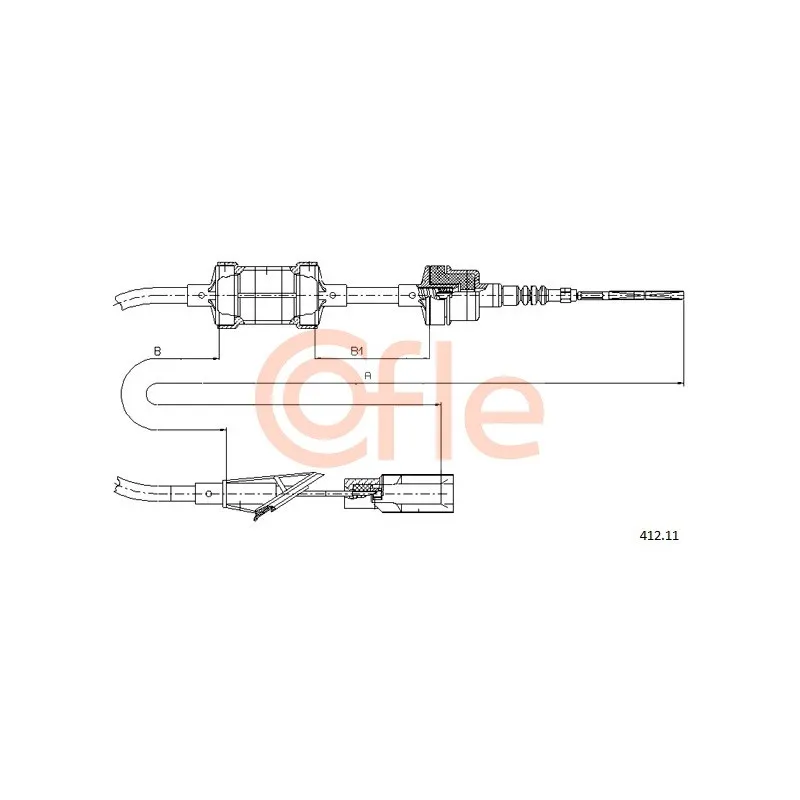 Tirette à câble, commande d'embrayage COFLE 412.11