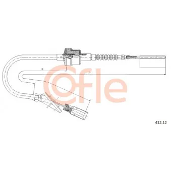 Tirette à câble, commande d'embrayage COFLE 412.12