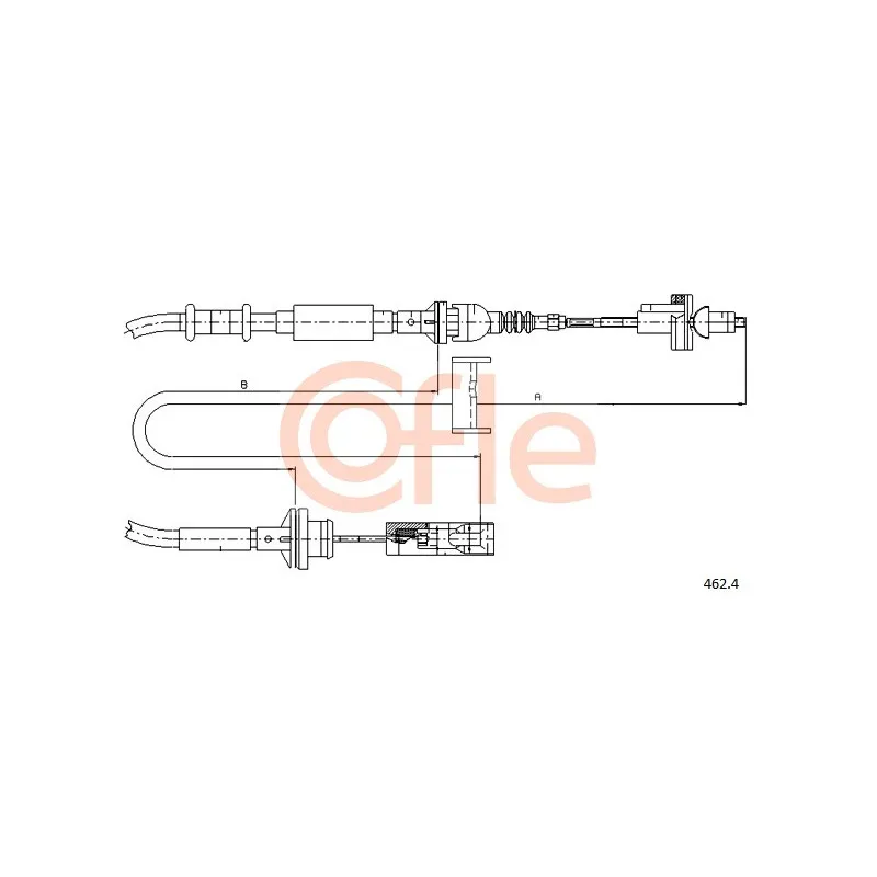 Tirette à câble, commande d'embrayage COFLE 462.4