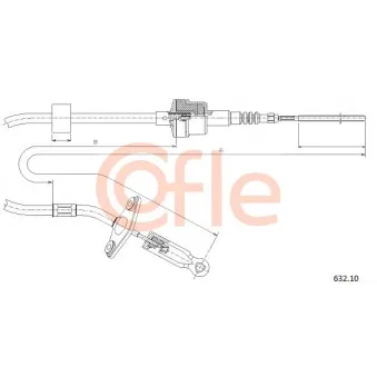 Tirette à câble, commande d'embrayage COFLE 632.10