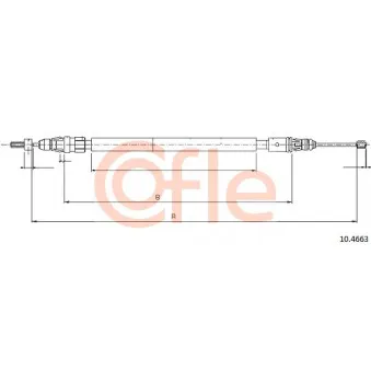 Tirette à câble, frein de stationnement COFLE 92.10.4663