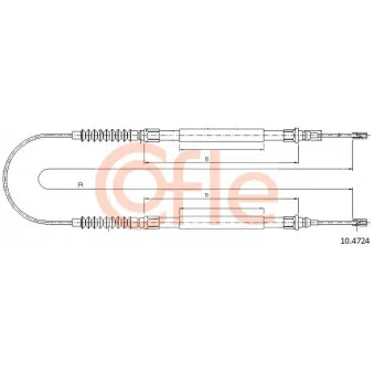 Tirette à câble, frein de stationnement COFLE 92.10.4724