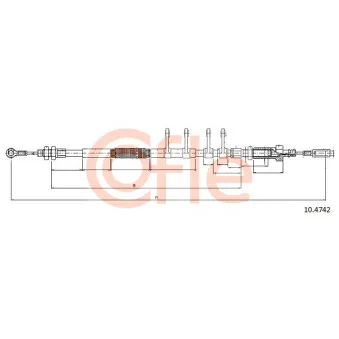 Tirette à câble, frein de stationnement COFLE 92.10.4742