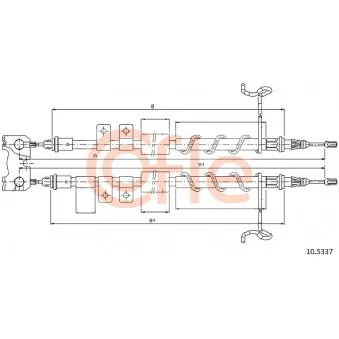 Tirette à câble, frein de stationnement COFLE 92.10.5337