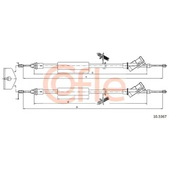 Tirette à câble, frein de stationnement COFLE 92.10.5367