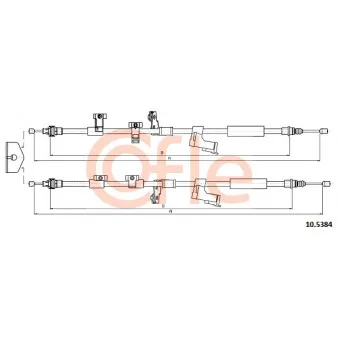 Tirette à câble, frein de stationnement COFLE 92.10.5384