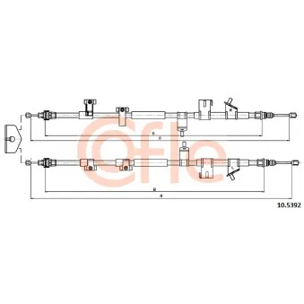 Tirette à câble, frein de stationnement COFLE 92.10.5392