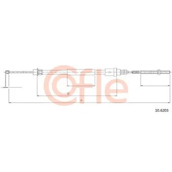 Tirette à câble, frein de stationnement COFLE 92.10.6203