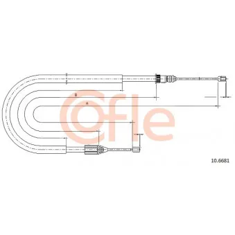 Tirette à câble, frein de stationnement COFLE 92.10.6681