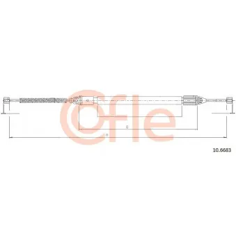 Tirette à câble, frein de stationnement COFLE 92.10.6683