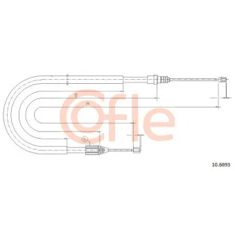 Tirette à câble, frein de stationnement COFLE 92.10.6693
