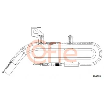 Tirette à câble, frein de stationnement COFLE 92.10.7586