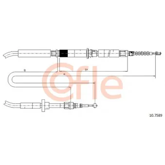 Tirette à câble, frein de stationnement COFLE 92.10.7589