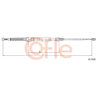 Tirette à câble, frein de stationnement COFLE 92.10.7626
