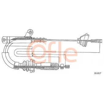 Tirette à câble, frein de stationnement COFLE 92.10.817