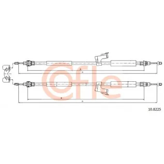 Tirette à câble, frein de stationnement COFLE 92.10.8225