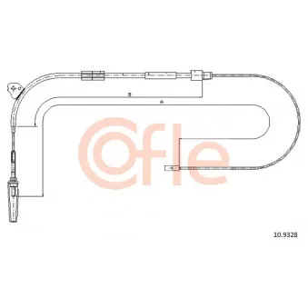 Tirette à câble, frein de stationnement COFLE 92.10.9328