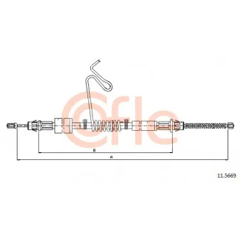 Tirette à câble, frein de stationnement COFLE 92.11.5669