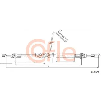 Tirette à câble, frein de stationnement COFLE 92.11.5674