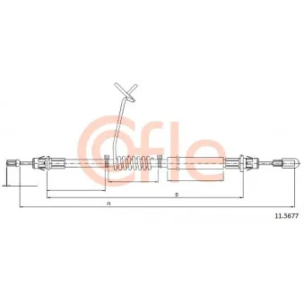 Tirette à câble, frein de stationnement COFLE 92.11.5677