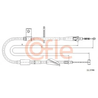 Tirette à câble, frein de stationnement COFLE 92.11.5746