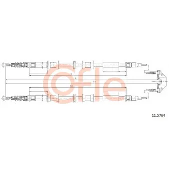 Tirette à câble, frein de stationnement COFLE 92.11.5764
