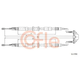Tirette à câble, frein de stationnement COFLE 92.11.5765