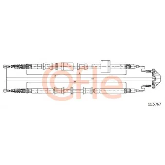 Tirette à câble, frein de stationnement COFLE 92.11.5767