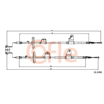 Tirette à câble, frein de stationnement COFLE 92.11.5783
