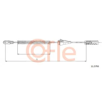 Tirette à câble, frein de stationnement COFLE 92.11.5793