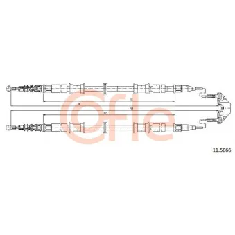 Tirette à câble, frein de stationnement COFLE 92.11.5866