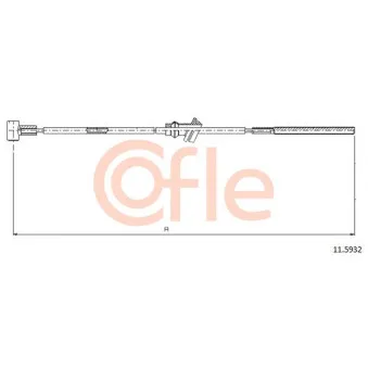 Tirette à câble, frein de stationnement COFLE 92.11.5932