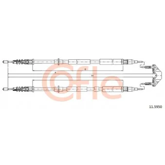 Tirette à câble, frein de stationnement COFLE 92.11.5950