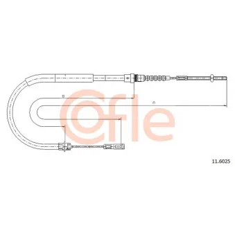 Tirette à câble, frein de stationnement COFLE 92.11.6025