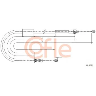 Tirette à câble, frein de stationnement COFLE 92.11.6571